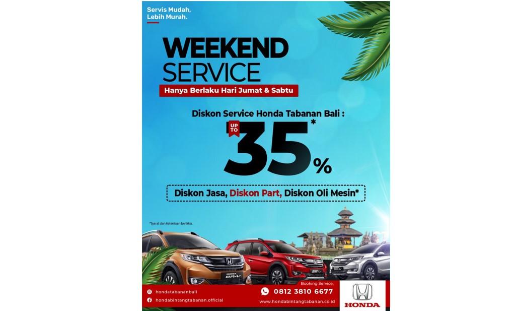 Promo Service : Weekend Service Ekstra Diskon