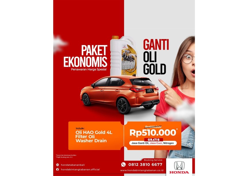 Paket Ekonomis Ganti Oli Cuma Bayar 510 Ribu