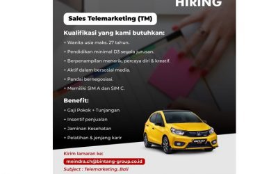 Lowongan Pekerjaan Sales Telemarketing Honda