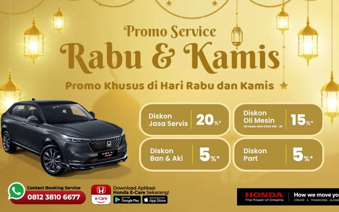 Promo Service Rabu dan Kamis, Nikmati Diskon Service Mobil Tiap Hari Rabu dan Kamis