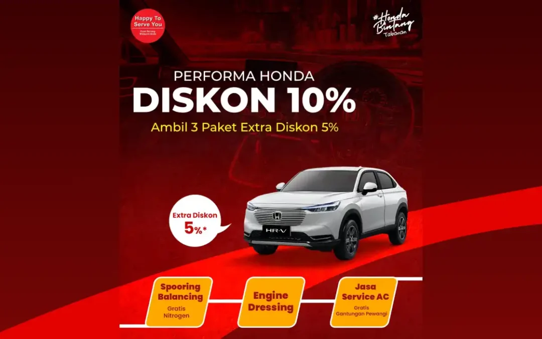 Maintenance Performa Mobilmu! Promo Performa Honda Diskon 10%