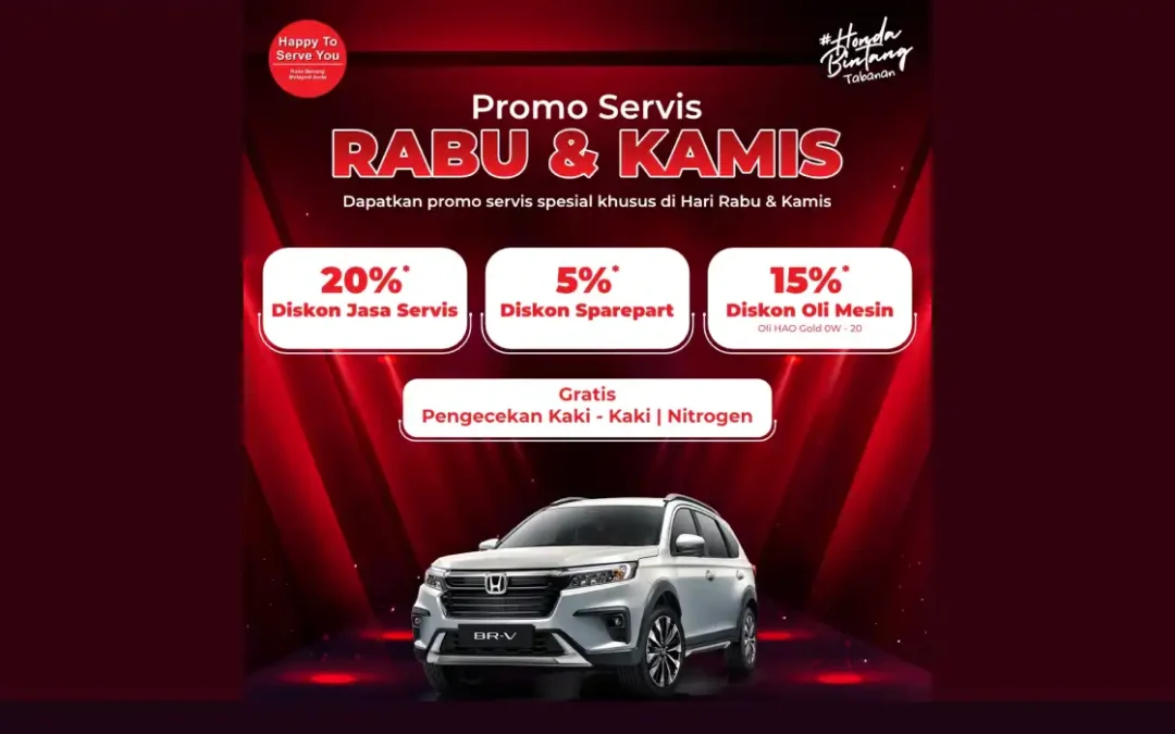 Promo Servis Rabu dan Kamis, Dapatkan Diskon Servis Tiap Hari Rabu dan Kamis