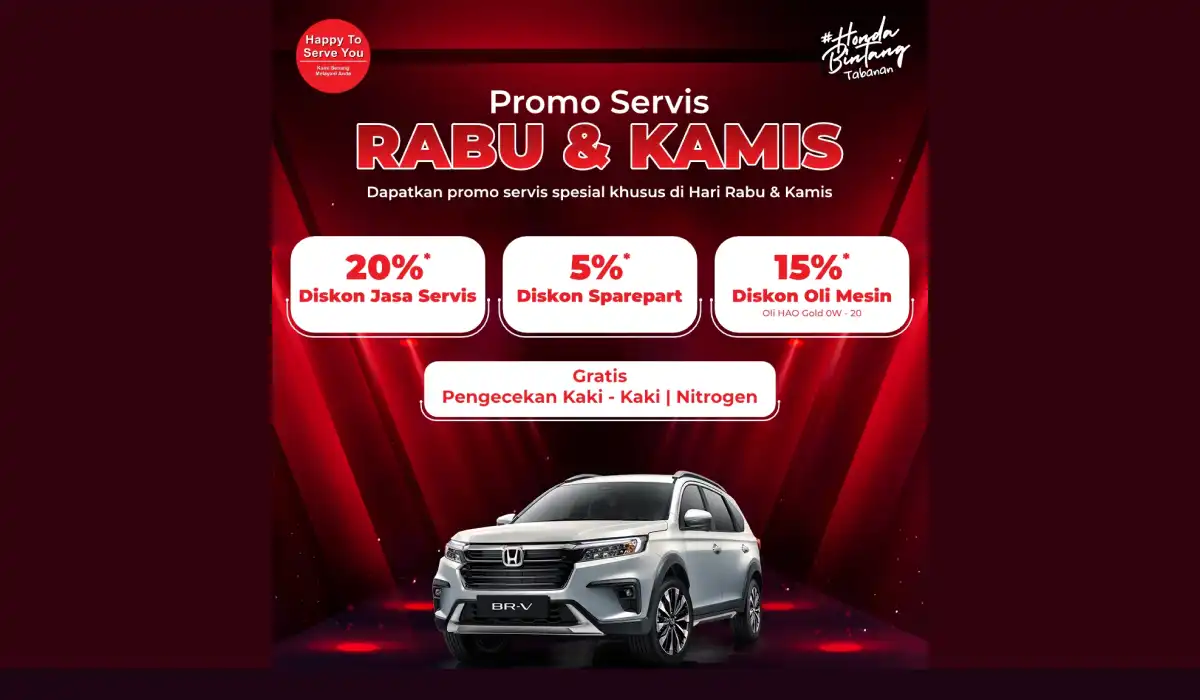 Promo Servis Rabu dan Kamis