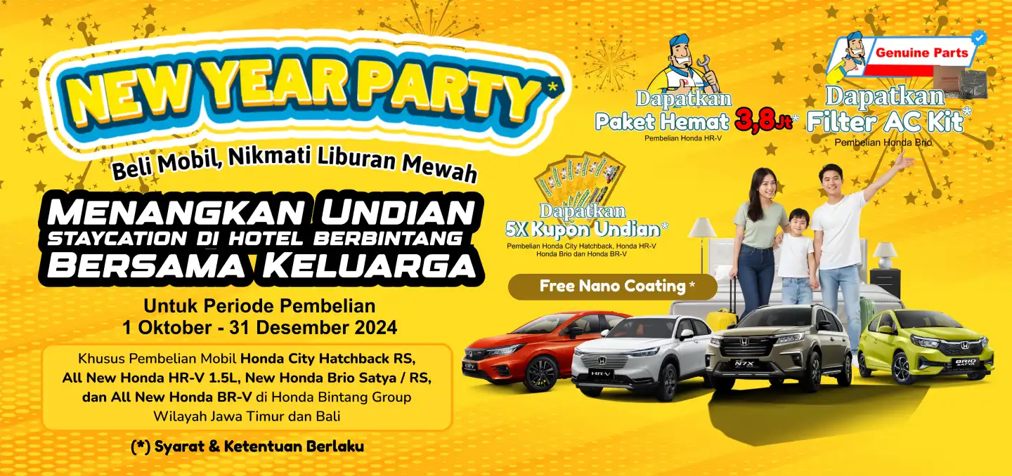 Promo New Year Party: Beli Mobil Honda, Dapatkan Staycation Mewah!