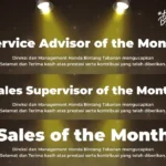 Sales dan Service Advisor of the Month Honda Bintang Tabanan November 2024