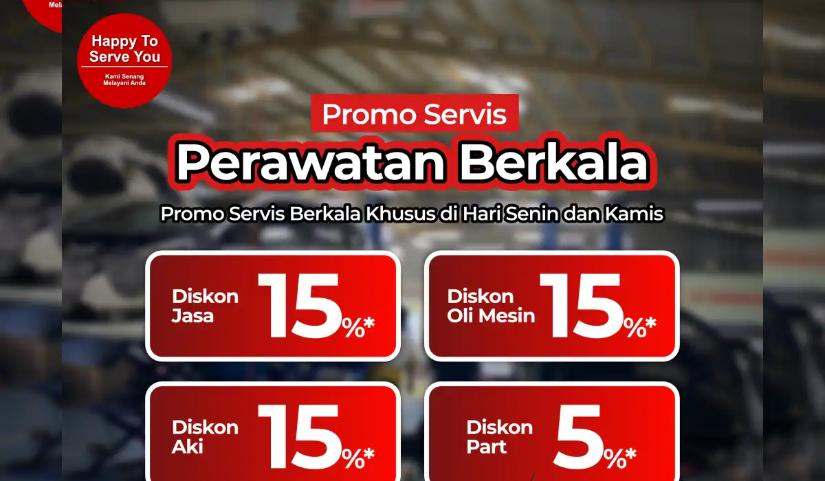 Promo Service Perawatan Berkala Honda Bintang Tabanan: Servis Hemat Setiap Senin dan Kamis, Mobil Makin Sehat