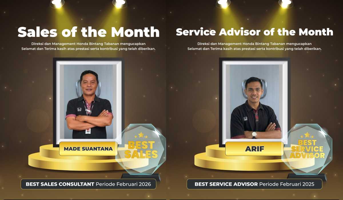 Rahasia Pelayanan Prima di Bali: Selamat Kepada Sales of the Month Honda Bintang Tabanan Februari 2026