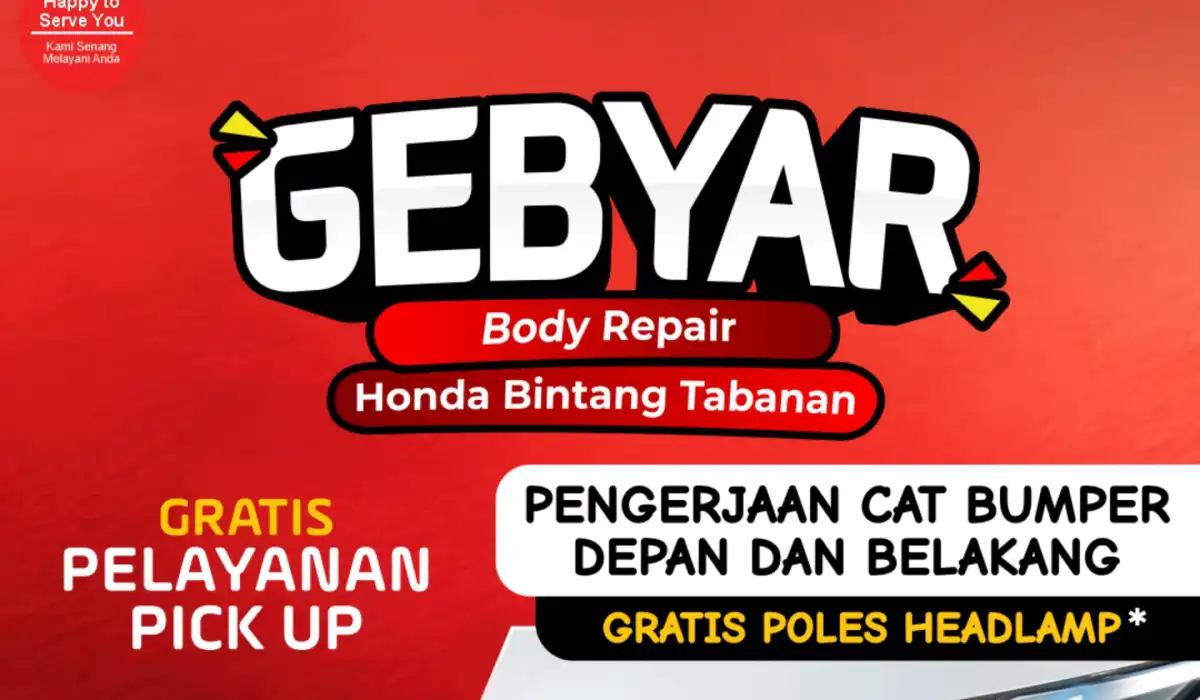 Tampil Segar dengan Bumper Mengkilap Amankan Promo GEBYAR Body Repair Maret 2026 di Honda Bintang Tabanan