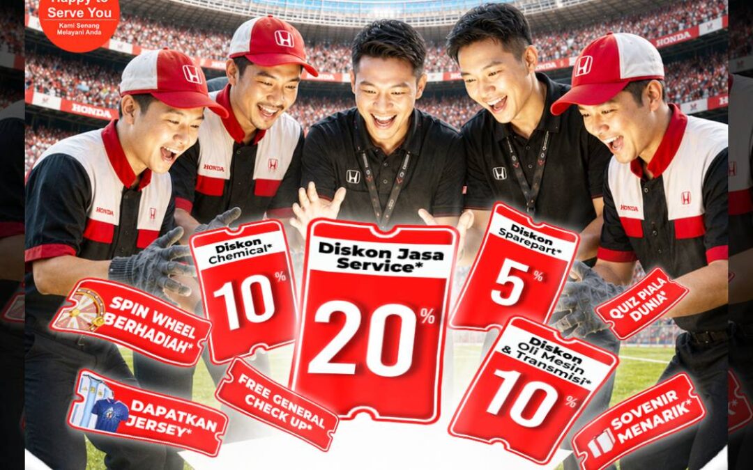 Promo Pesta Bola Dunia Service Day Honda Bintang Tabanan 18 Juli 2026: Banjir Diskon Servis hingga 20% dan Banyak Hadiah Jersey Menarik!