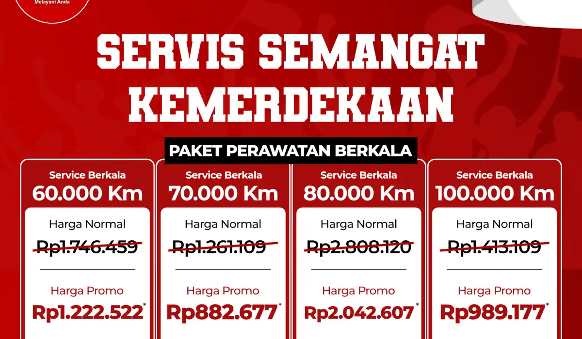 Paket Perawatan Mobil Berkilo-kilometer Mulai Rp 800 Ribuan! Servis Semangat Kemerdekaan Promo Agustus 2026